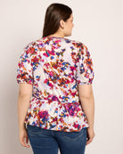 Fuchsia/Violet $|& Loveappella Wrap Tie Top - SOF Back
