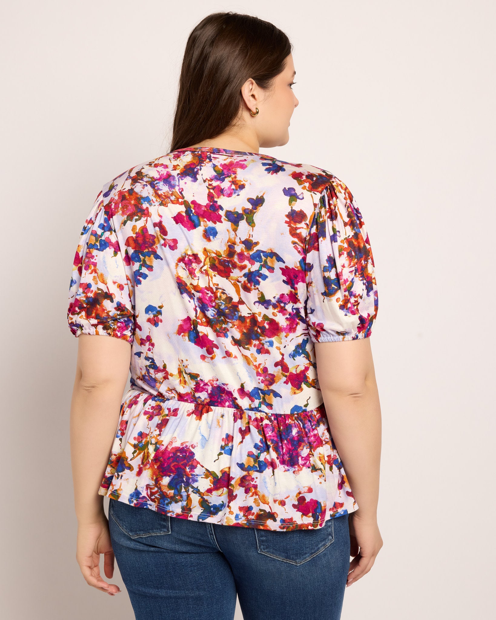 Fuchsia/Violet $|& Loveappella Wrap Tie Top - SOF Back