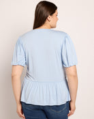 Sky $|& Loveappella Wrap Tie Top - SOF Back