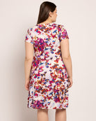 Fuchsia/Violet $|& Loveappella Floral Wrap Front Midi Dress - SOF Back