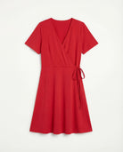 Red $|& Loveappella Wrap Dress - Hanger Detail