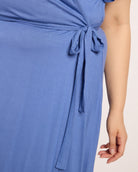 Denim $|& Loveappella Wrap Dress - SOF Full Front