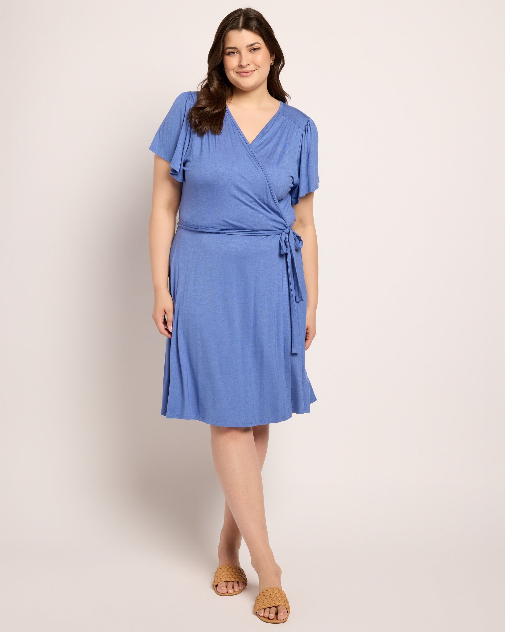 Denim $|& Loveappella Wrap Dress - UGC On Fig