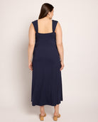 Navy $|& Loveappella Tie Front Midi Dress - SOF Back