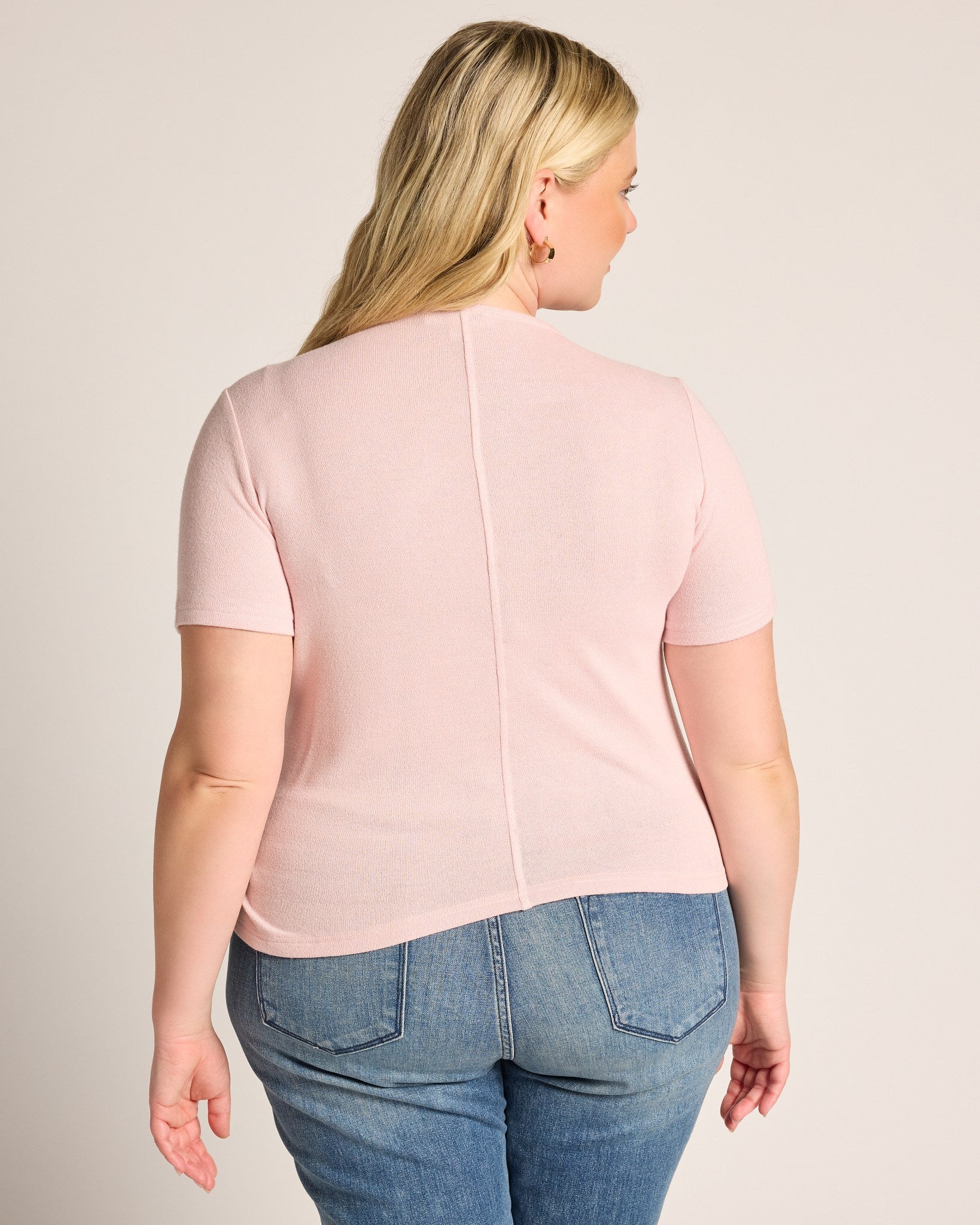 Petal Blush $|& Cloud Ten Short Sleeve Side Knot Top - SOF Back
