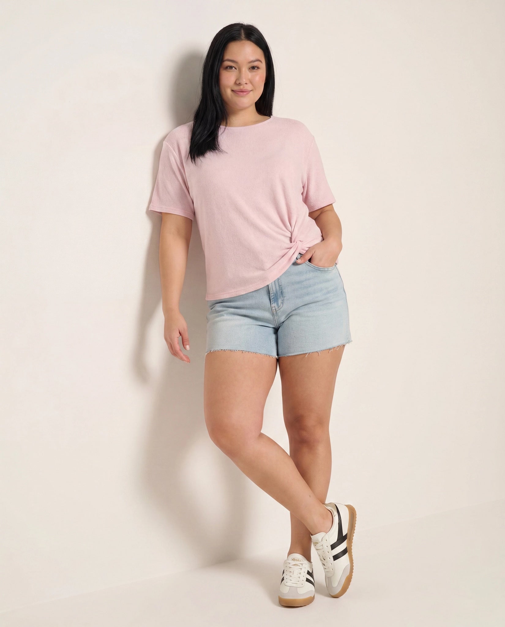 Petal Blush $|& Cloud Ten Short Sleeve Side Knot Top - UGC On Fig