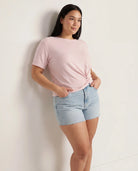 Petal Blush $|& Cloud Ten Short Sleeve Side Knot Top - SOF Front