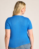 Royal Azure $|& Cloud Ten Short Sleeve Side Knot Top - SOF Back