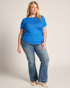Royal Azure $|& Cloud Ten Short Sleeve Side Knot Top - UGC On Fig