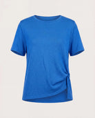 Royal Azure $|& Cloud Ten Short Sleeve Side Knot Top - Hanger Detail