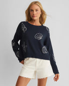 True Navy $|& Z Supply Paradise Reef Sienna Sweater - VOF Detail