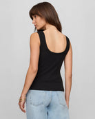Black $|& Z Supply Larkin Embroidered Tank - Hanger Side