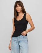 Black $|& Z Supply Larkin Embroidered Tank - VOF Detail