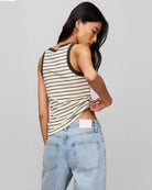 Cloud $|& Z Supply Rowe Striped Scoop Tank - Hanger Side