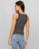 Ash Black $|& Z Supply Rowe Striped Scoop Tank - Hanger Side