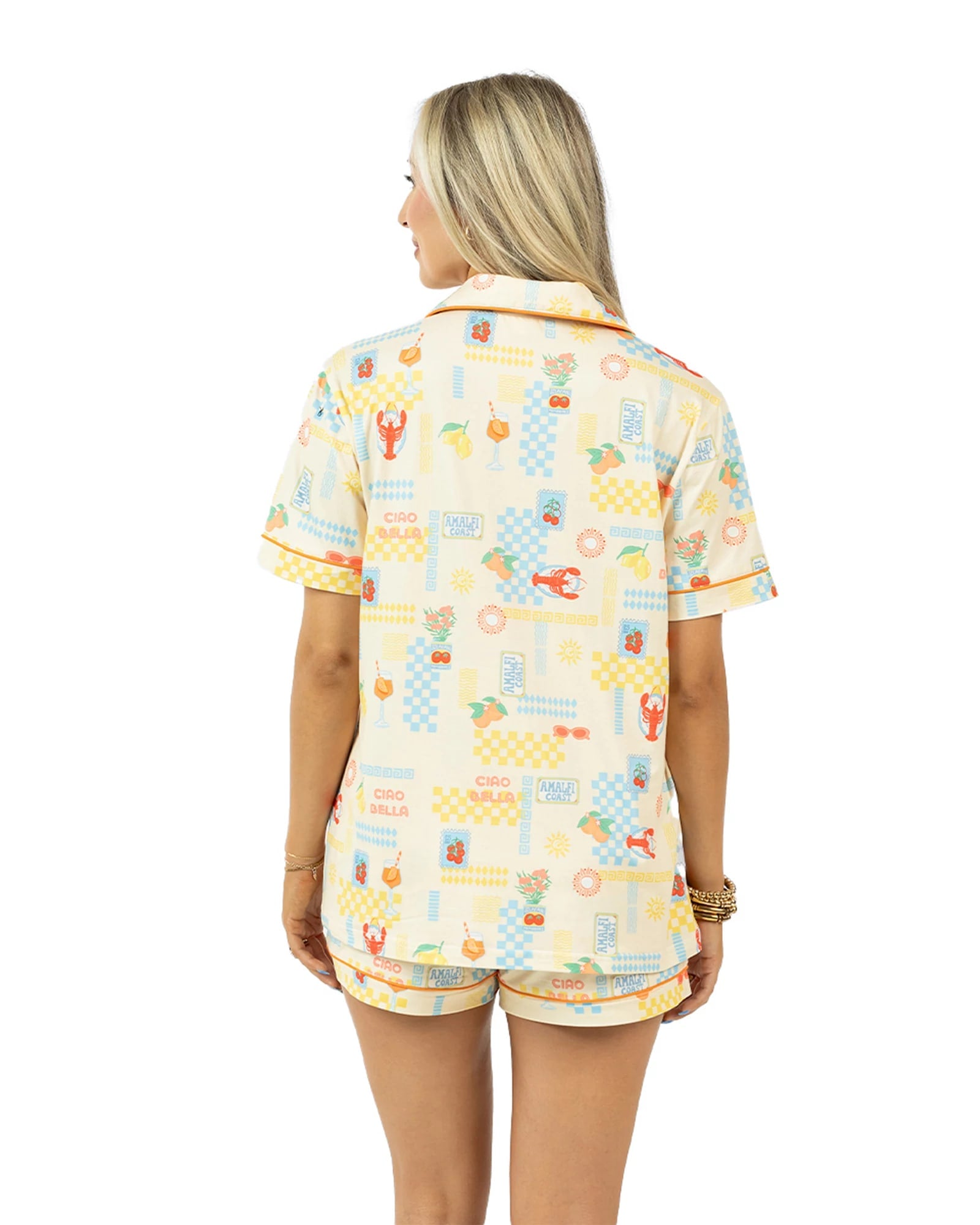 Italian Summer $|& Katydid Printed PJ Short Set - Hanger Side