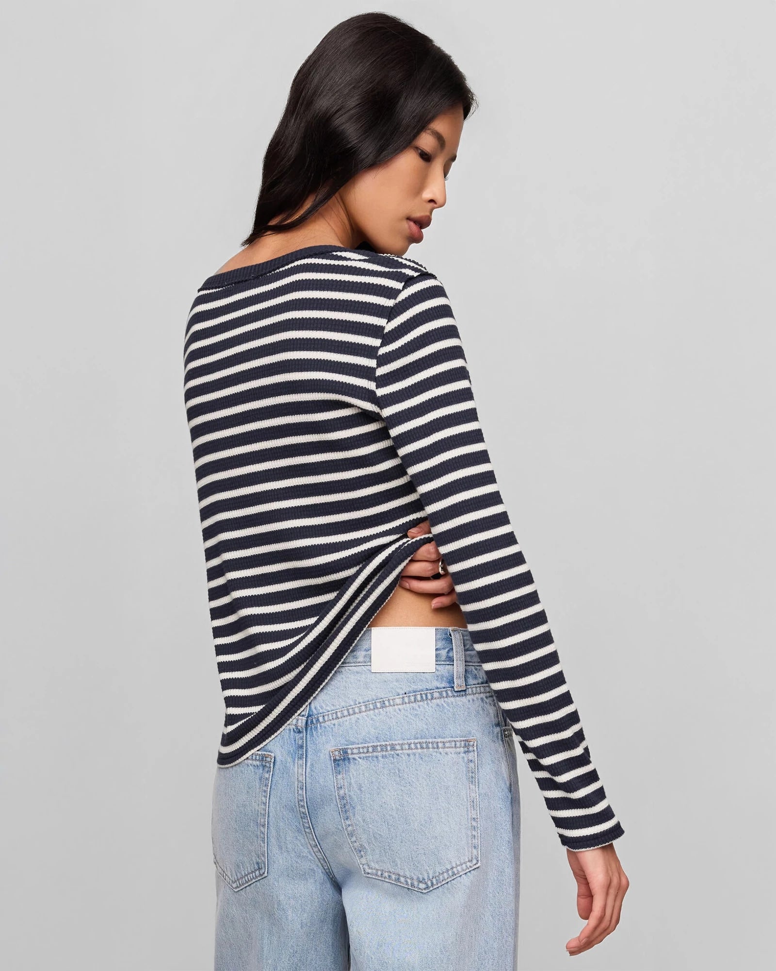 Eclipse $|& Z Supply Arlet Stripe Thermal Top - Hanger Side