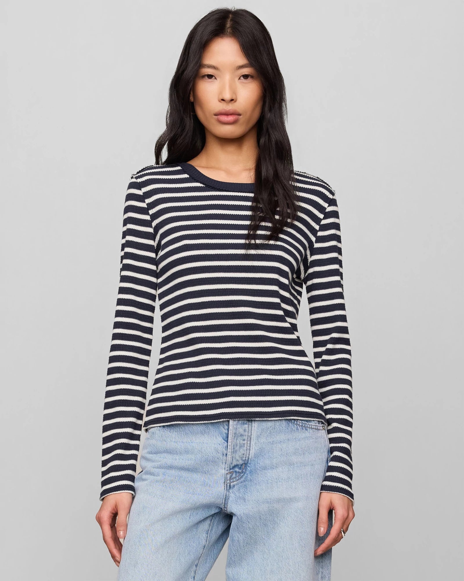 Eclipse $|& Z Supply Arlet Stripe Thermal Top - VOF Detail