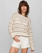 Sandstone $|& Z Supply Darby Stripe Sweater - VOF Detail