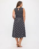 Black Polka Dot $|& West Kei Polka Dot Smocked Knit Dress - Hanger Side