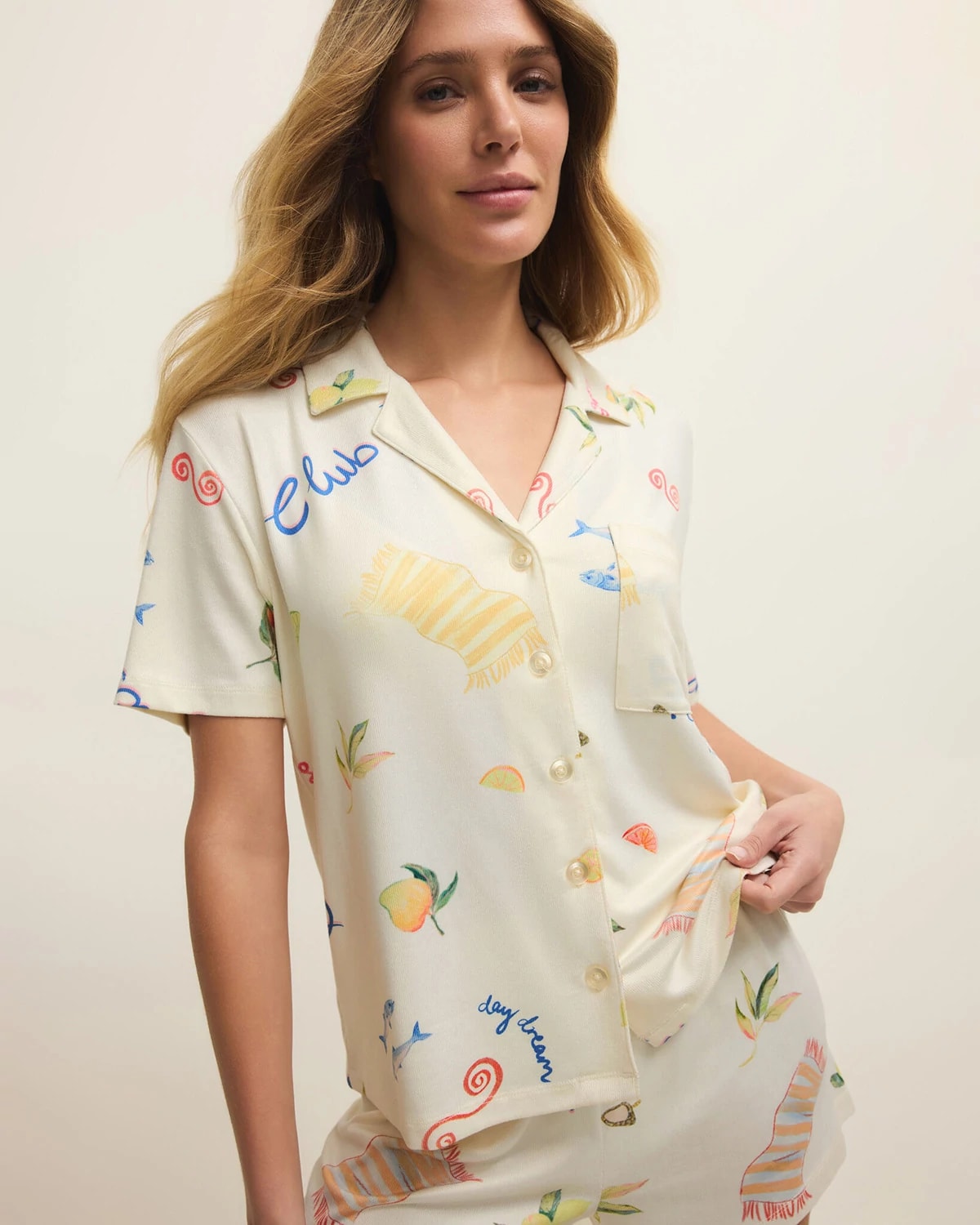 Vanilla Ice $|& Z Supply Beach Days PJ Top - VOF Detail