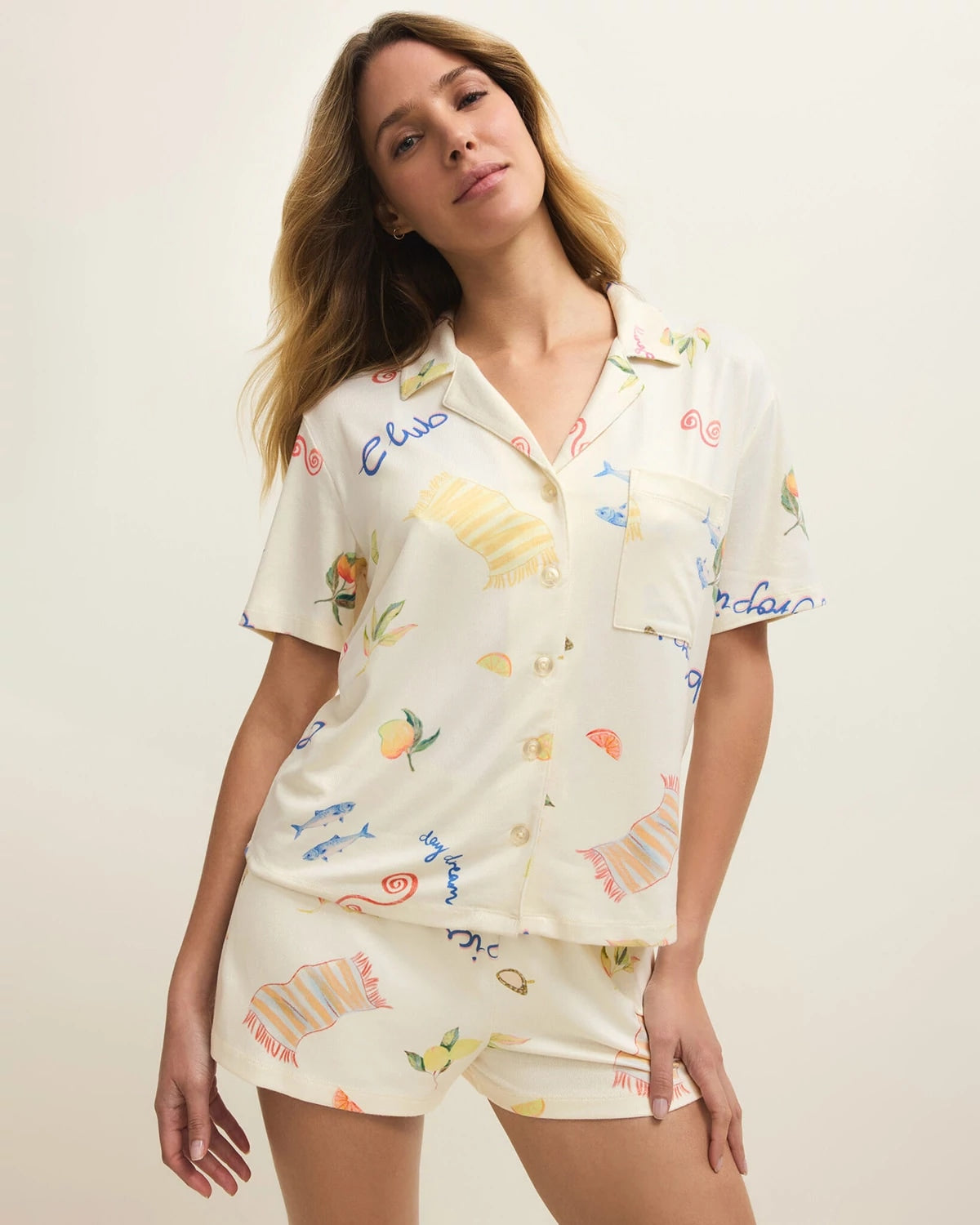 Vanilla Ice $|& Z Supply Beach Days PJ Top - VOF Detail