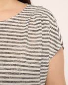 Ivory/Black $|& Bobeau Pleat Shoulder Tee Dress - SOF Full Front