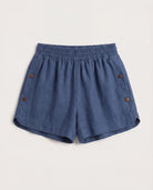 Navy $|& Salty Weekend Drawstring Short with Button Detail - Hanger Detail