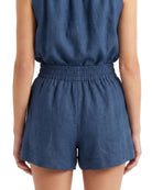 Navy $|& Salty Weekend Drawstring Short with Button Detail - Hanger Side