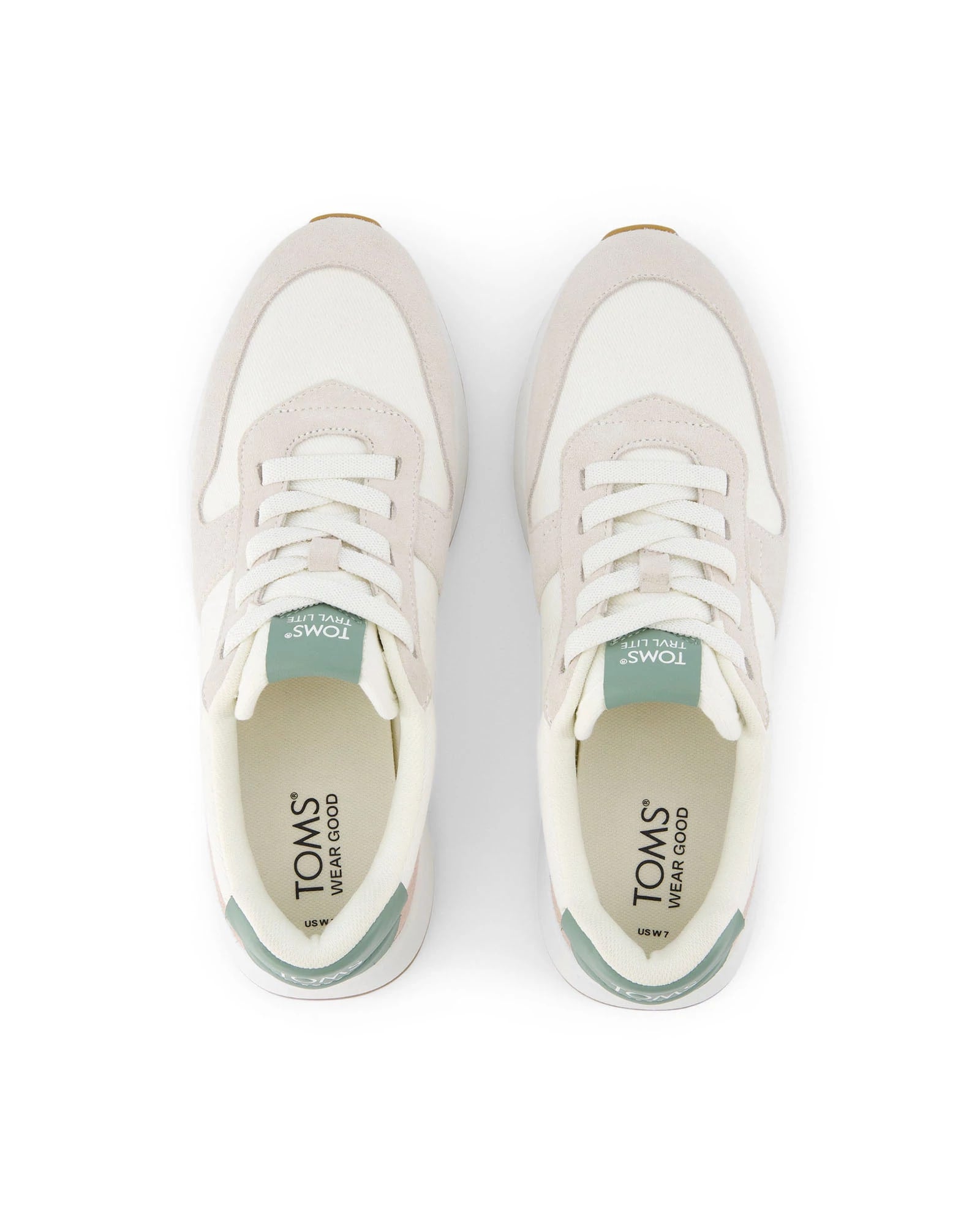 Natural Egret Suede $|& TOMS TRVL LITE Retro Runner Sneaker - Hanger Front