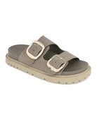 Taupe/Gold Buckles $|& MIA Gen Sandal - Hanger Detail