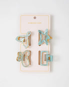 Aqua $|& KNC Aqua Glow Metal Hair Clip 4 Piece Set - Hanger Back