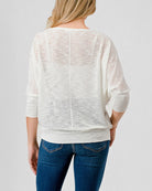 White $|& W. by Wantable Dolman Sleeve Slub Top - Hanger Side