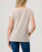 Oatmeal $|& W. by Wantable Textured Knit Twist Front Top - Hanger Side