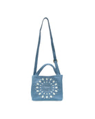 Tranquil Blue $|& Joy Susan Flora Laser Cut Out Crossbody Tote - VOF Detail