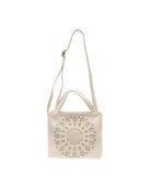 White $|& Joy Susan Flora Laser Cut Out Crossbody Tote - VOF Detail