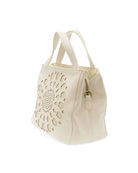 White $|& Joy Susan Flora Laser Cut Out Crossbody Tote - Hanger Front