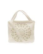 White $|& Joy Susan Flora Laser Cut Out Crossbody Tote - VOF Detail