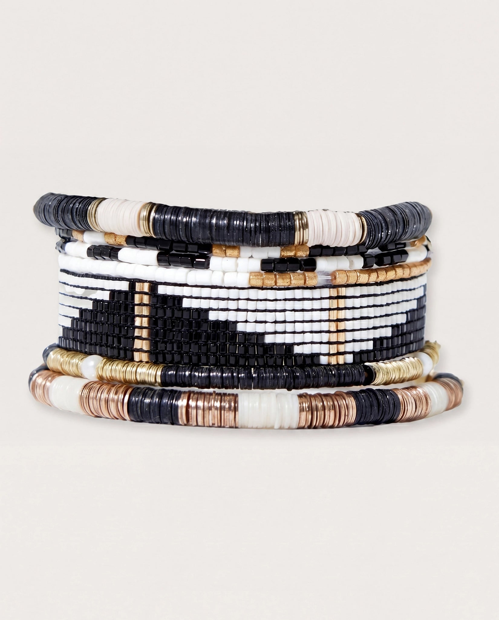 Paint It Black $|& Ink + Alloy Mixed Bracelet Stack - Hanger Detail