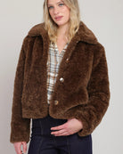 Minky Brown $|& Room 34 Faux Fur Coat - Hanger Back