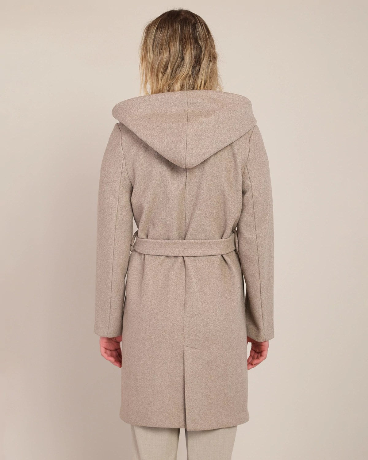 Stone $|& Room 34 Belted Hooded Coat - Hanger Side