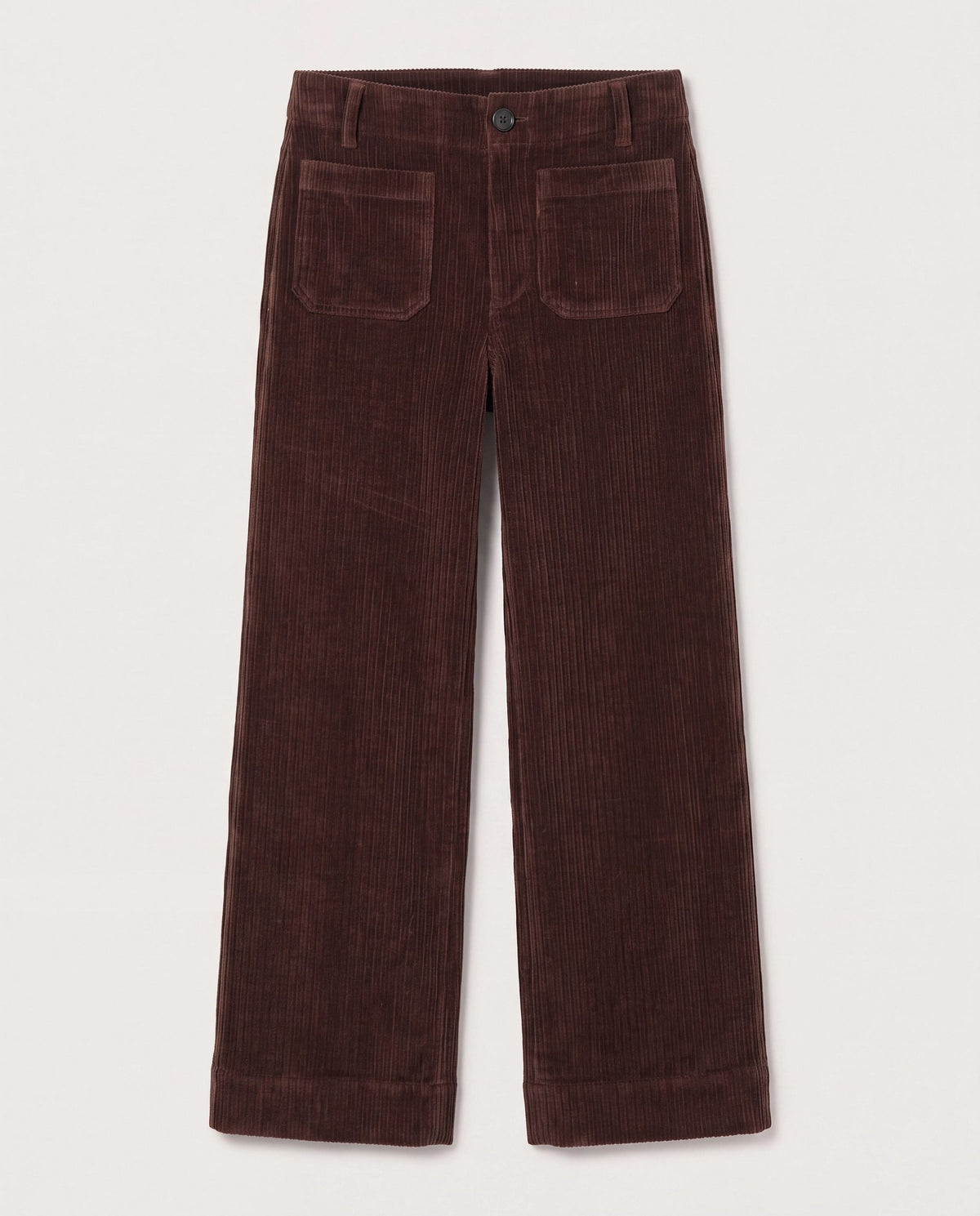 Shaved Chocolate $|& Dear John Audrey Super High Rise Corduroy Trouser - Hanger Detail