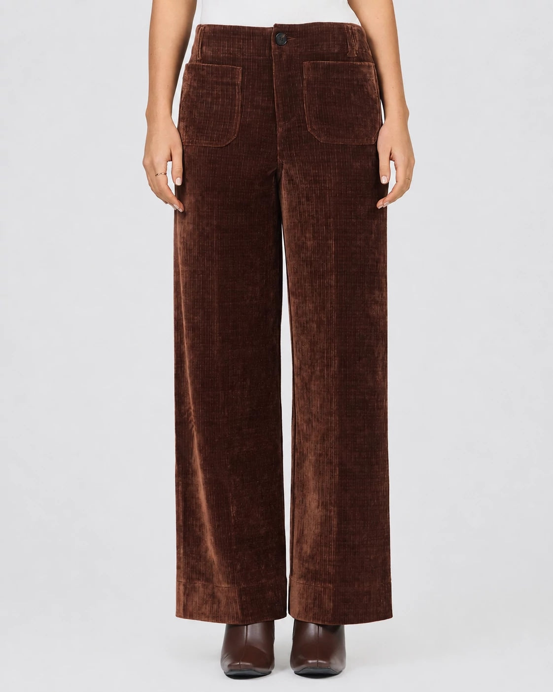 Shaved Chocolate $|& Dear John Audrey Super High Rise Corduroy Trouser - VOF Detail