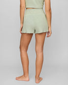 Aqua Cloud $|& Z Supply Dawn Smocked Ribbed Short - Hanger Side