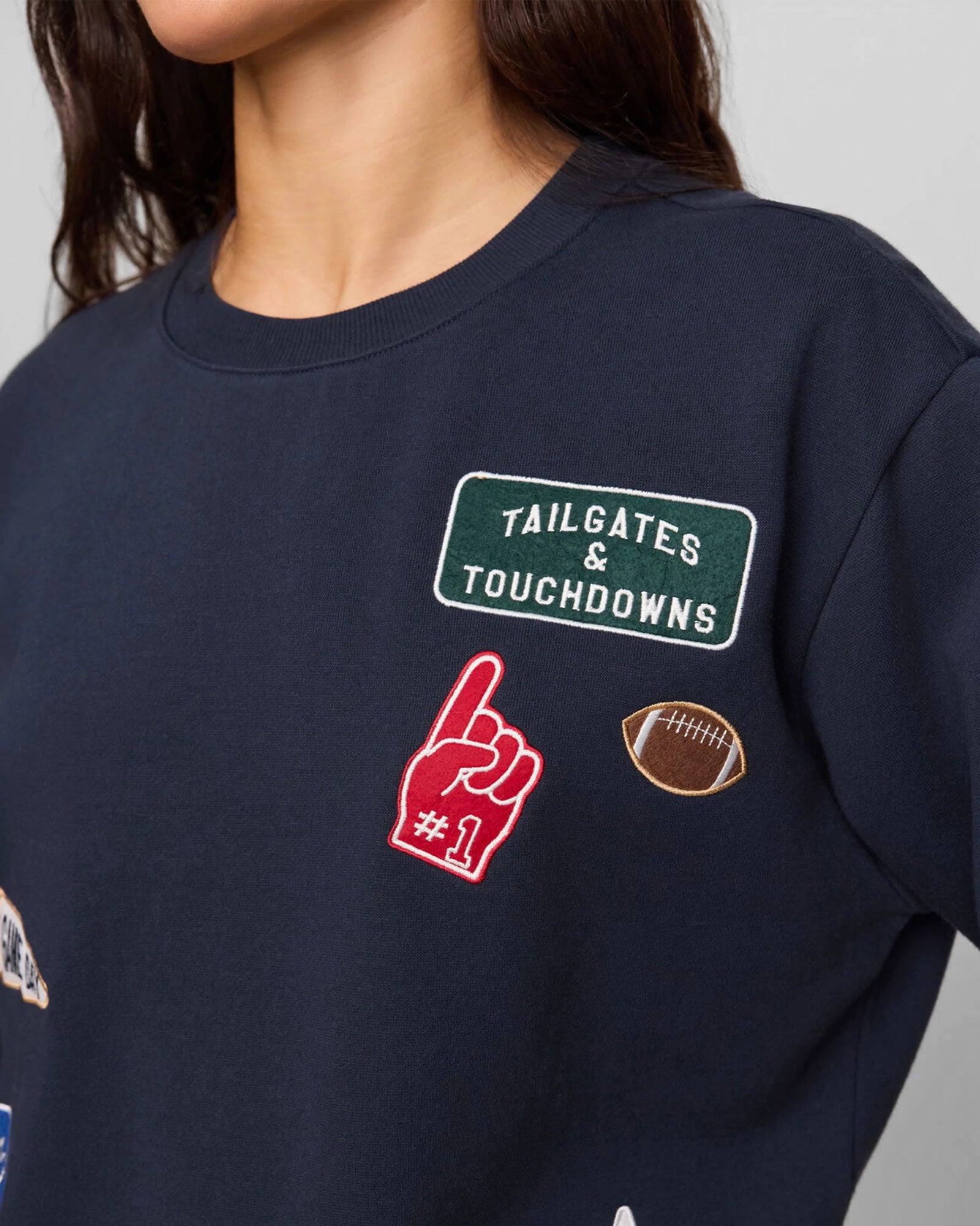 Eclipse $|& Z Supply Boyfriend Patch Sweatshirt - Hanger Back