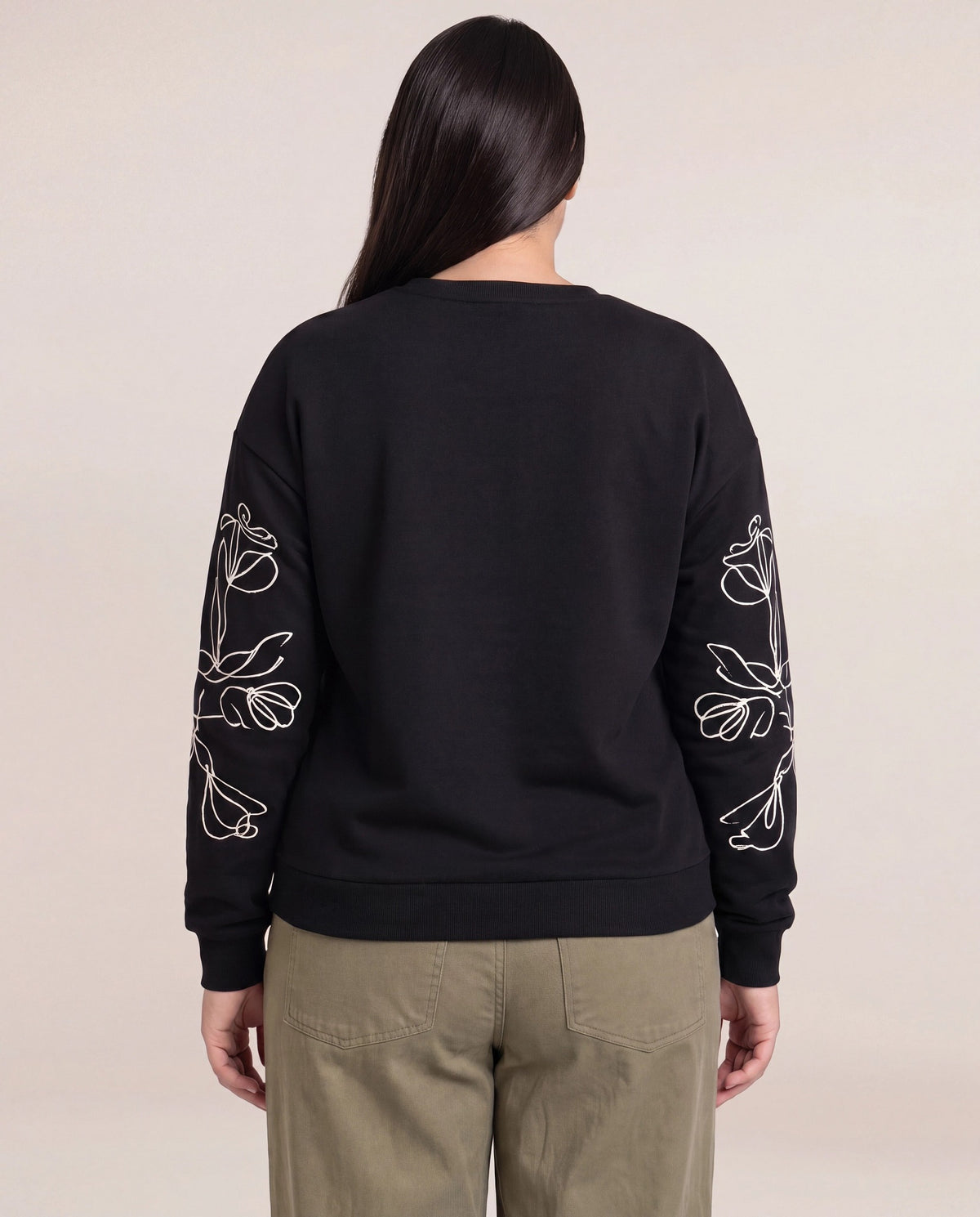 Black $|& DEX Embroidered Sweatshirt - Hanger Side