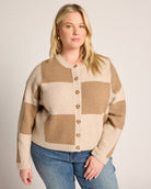 Light Heather $|& DEX Colorblock Cardigan - SOF Front