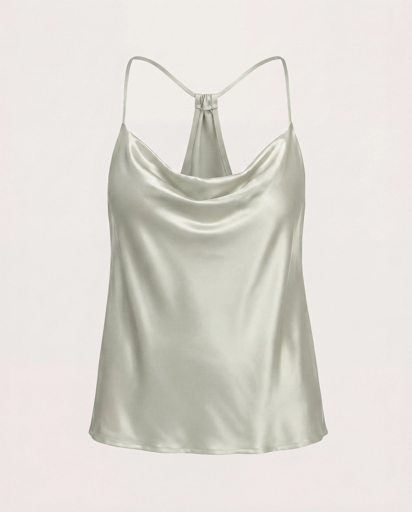 Sage $|& Skies Are Blue Cowl Neck Racerback Cami - Hanger Detail