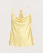 Butter Yellow $|& Skies Are Blue Cowl Neck Racerback Cami - Hanger Detail