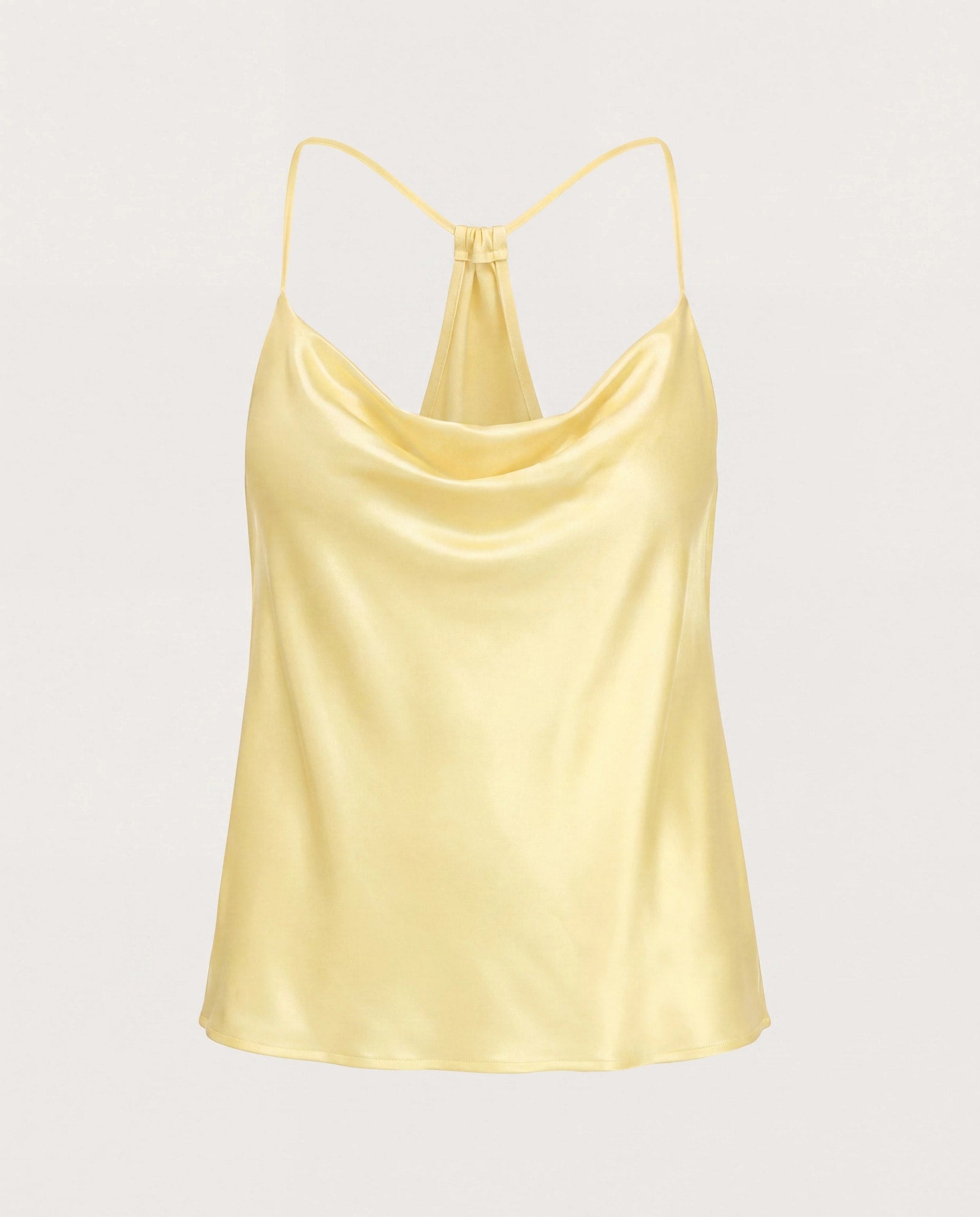 Butter Yellow $|& Skies Are Blue Cowl Neck Racerback Cami - Hanger Detail